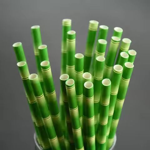 25pcs Bamboo Paper Safari Panda Straws Jungle Party Straws-Bamboo Birthday Straws- Baby Shower Decor