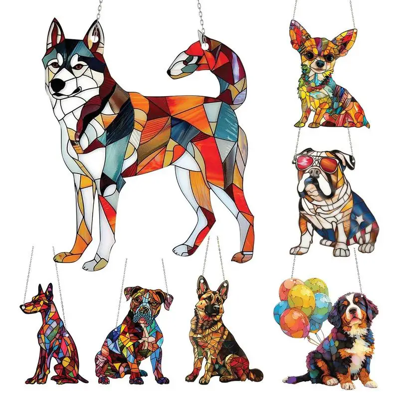 

Dog Acrylic Window Hanging Sun Catcher Retriever Wall Decoration German Shepherd Sun Catcher Gift for Kitchen Livingroom Decor