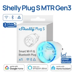Shelly Plug S MTR Gen3 Matter Compatible Smart Socket With Power Monitoring Multicolor Indication Bluetooth Alexa Google Home