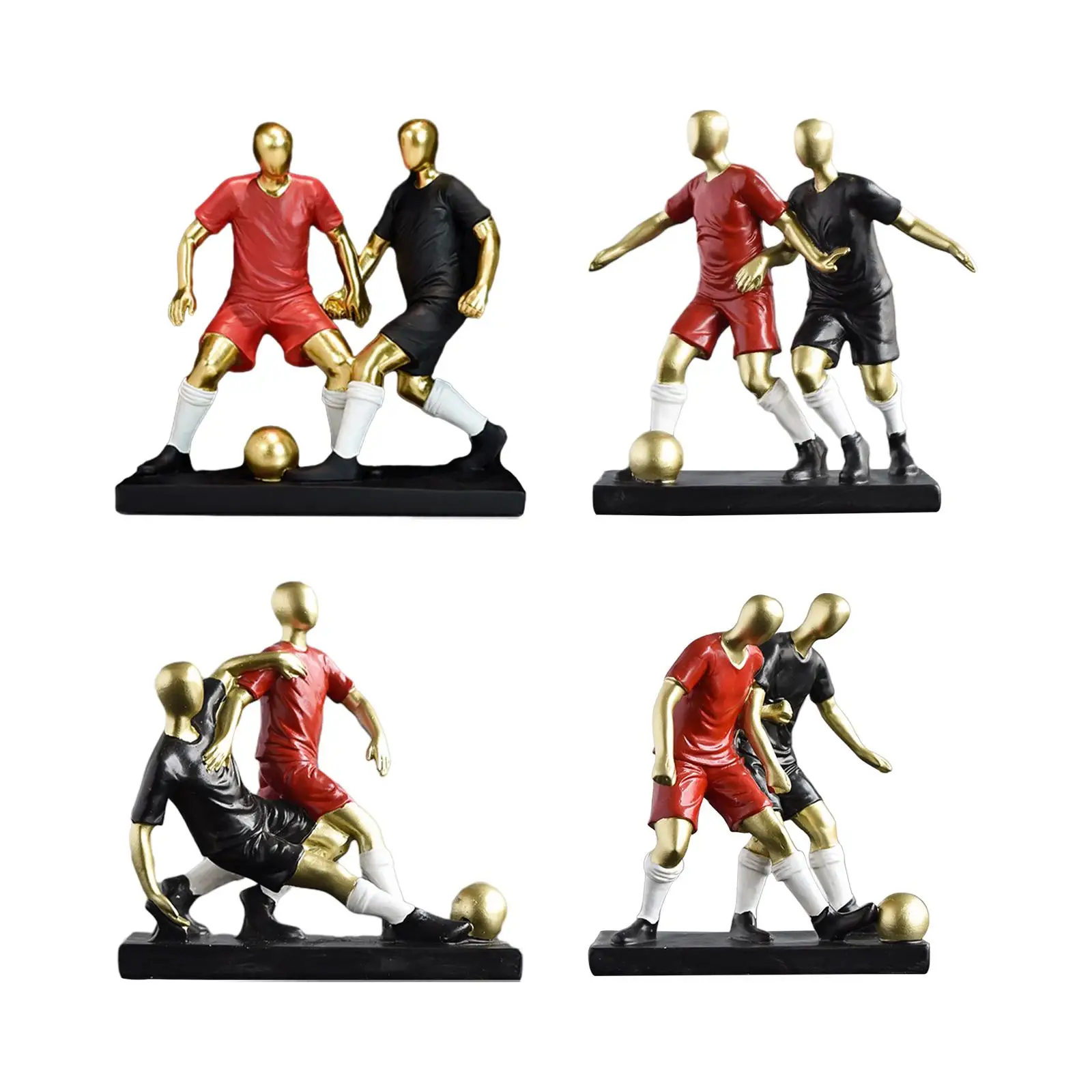 Football Player Statue Resin Figurine Indoor Hallway Gift Collectible Crafts Athlete Sculpture Decorative for Office Tabletop