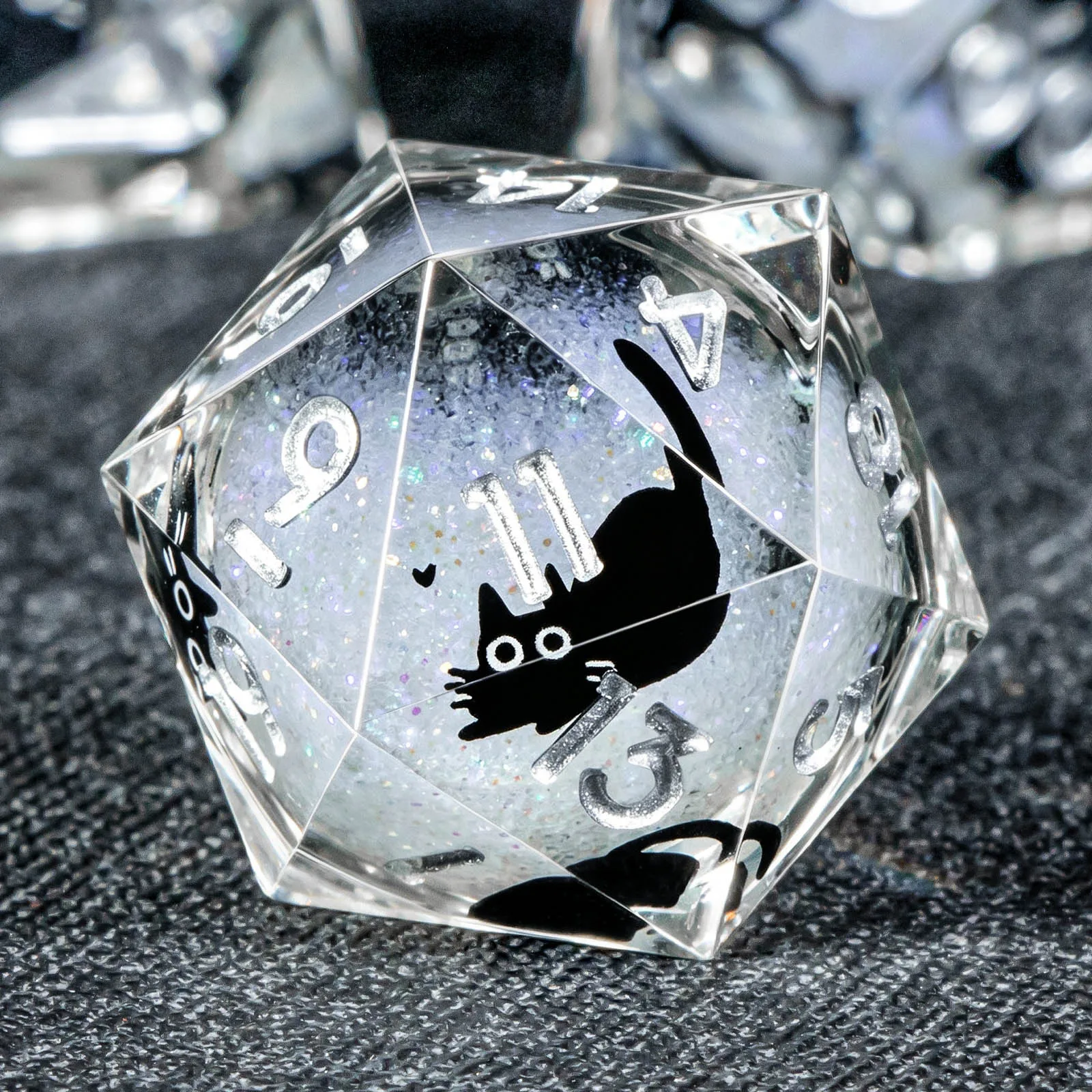 

Cat Liquid Core DND Dice Set, Sharp Edged D&D Dice Set, Resin Polyhedral Dice Set for Dungeons and Dragons, Role Playing Game