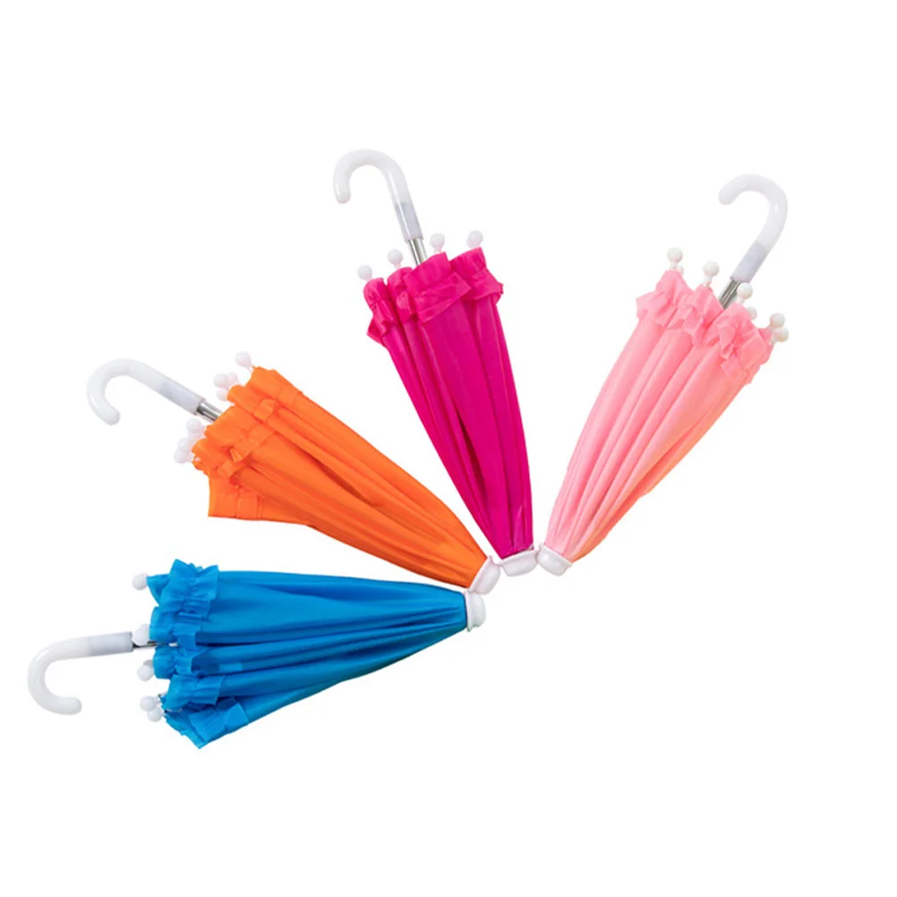 

4 Pcs Mini Umbrella Lace Toy Prop Toys Portable Small Photography Decor Plastic Child Cars