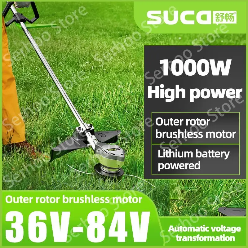 SUCA sc-6201 Garden Tools 40V electric Brush cutter Lithium Battery  power string trimmer Cordless grass   lawn mower