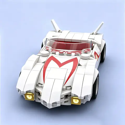 New MOC Speed ​​Series Classic Racing Car Mach 5 Model Building Blocks DIY Modular Car Assembly Toy Adult Collectible Gift Set