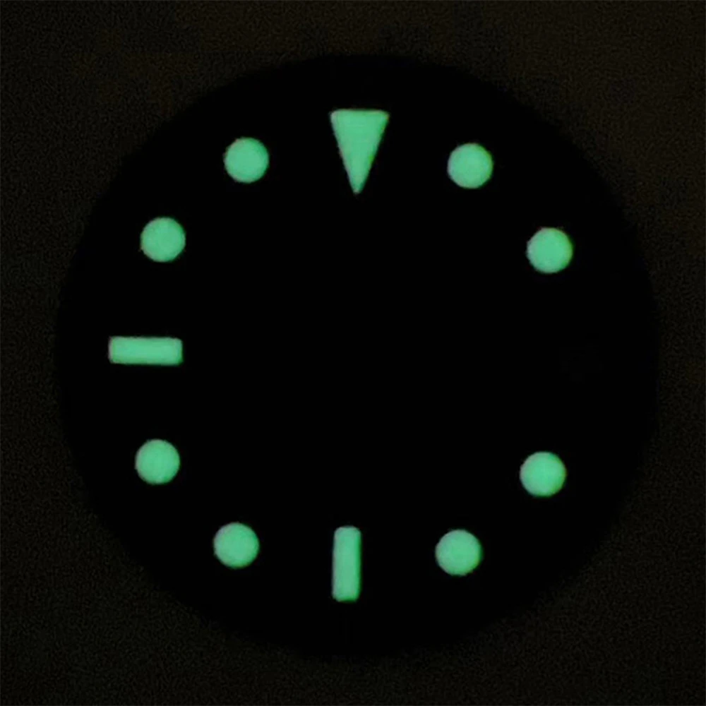 28.5mm Single Calendar Green Luminous Dial Replacement 6-Pin Feet Position Dial for NH35/NH36 Movement Accessories