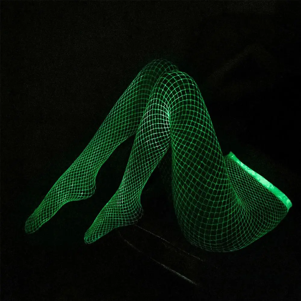 

Club Nylon Breathable Hollow Out Comfortable Luminous Tights Women Tights Female Fishnet Stockings Noctilucence Pantyhose