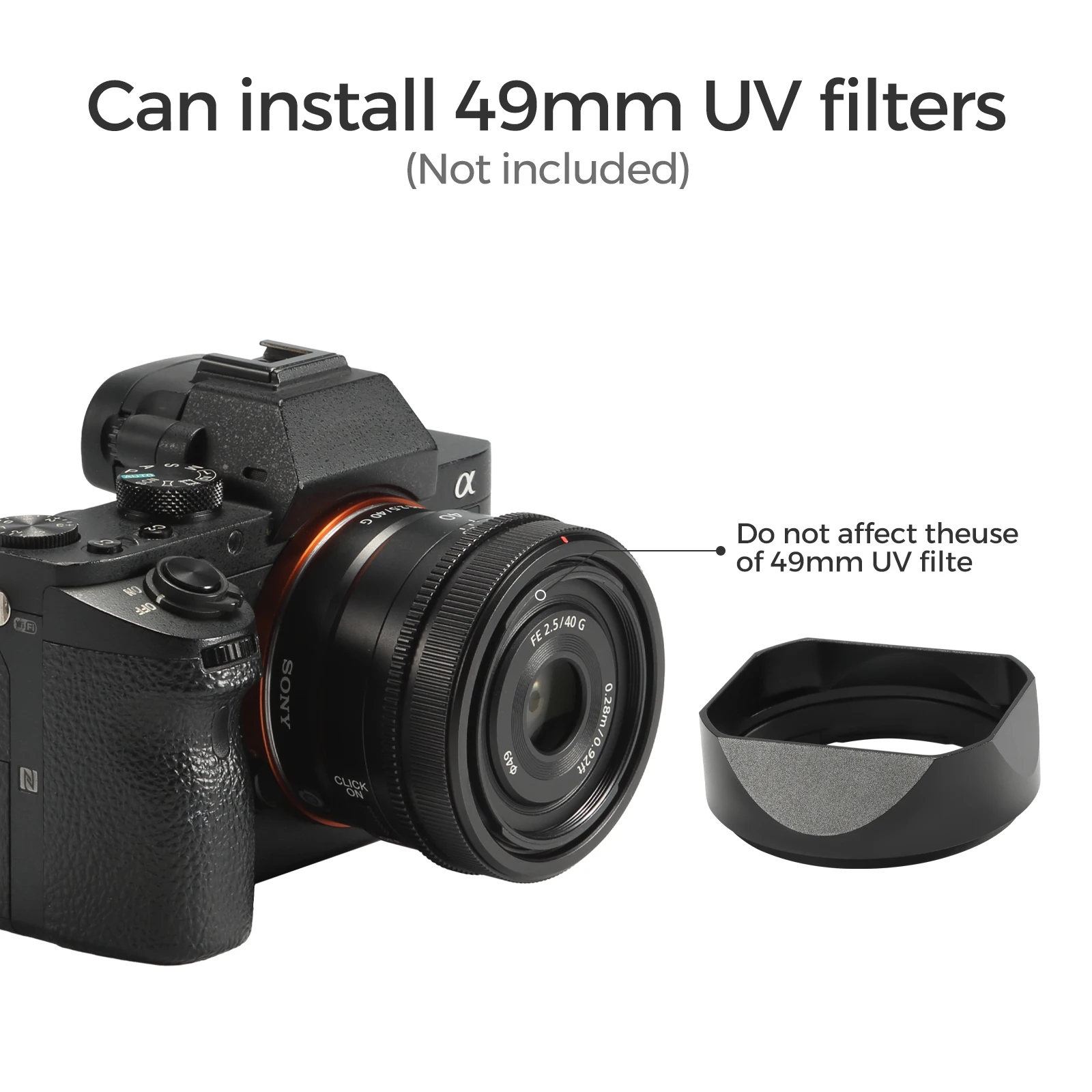 

LH005 Adapter Ring Aluminum Metal Lens Hood for Sony FE50F2.5 FE40F2.5G FE24F2.8G FE35F2.8ZA Camera Lens Accessories