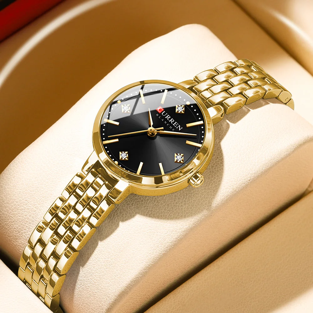 

CURREN Fashion Golden Watch for Women Stainless Steel Waterproof Women's Watches Original Luxury Ladies Quartz Wristwatch