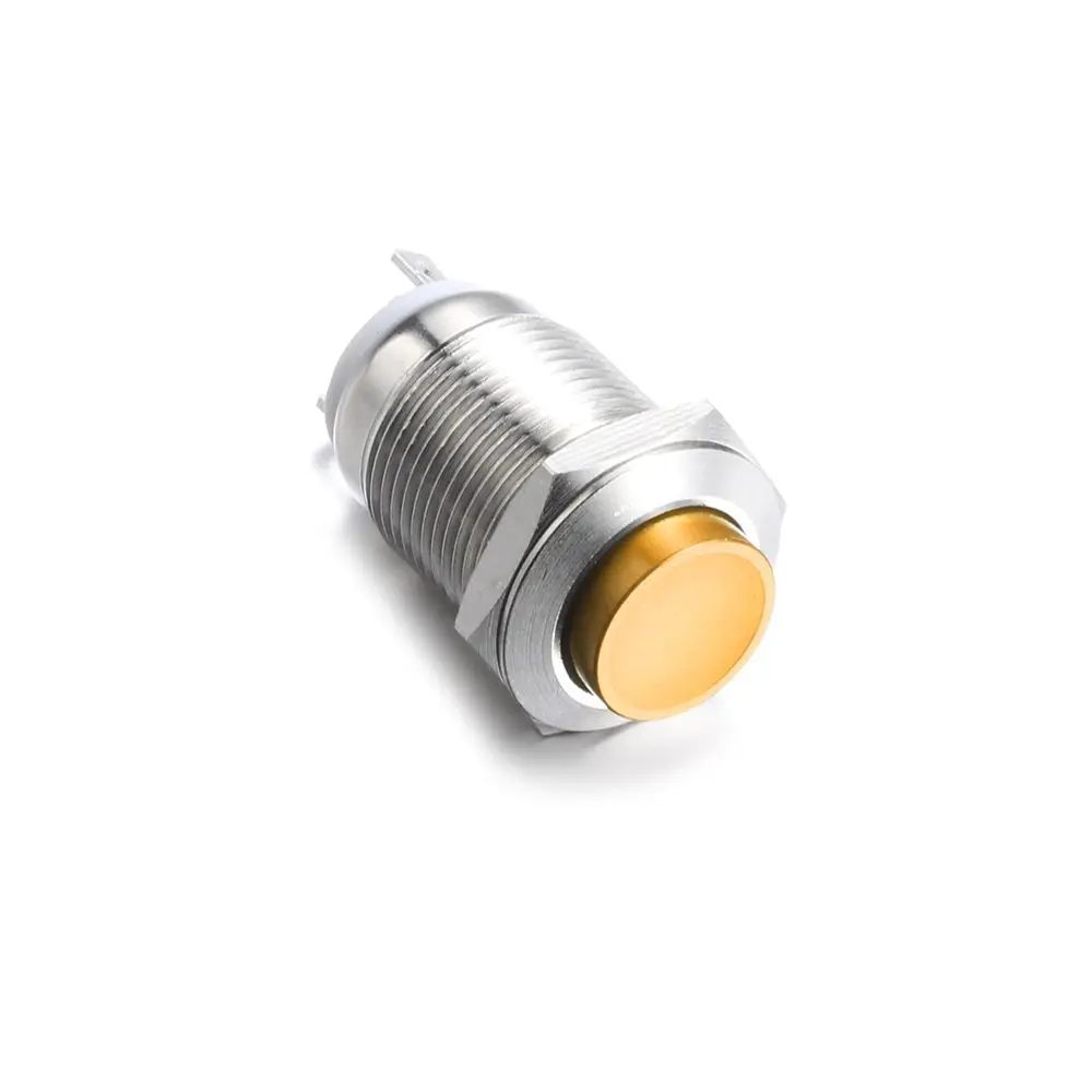 High Round Waterproof 250V 12mm Metal Momentary Push Button Switch