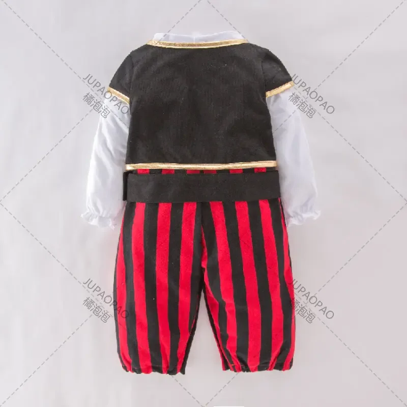 Pirate Captain Costume For Baby Boy Toddler Halloween Christmas Birthday Party Cosplay Fancy Dress Anime Clothes Cosplay