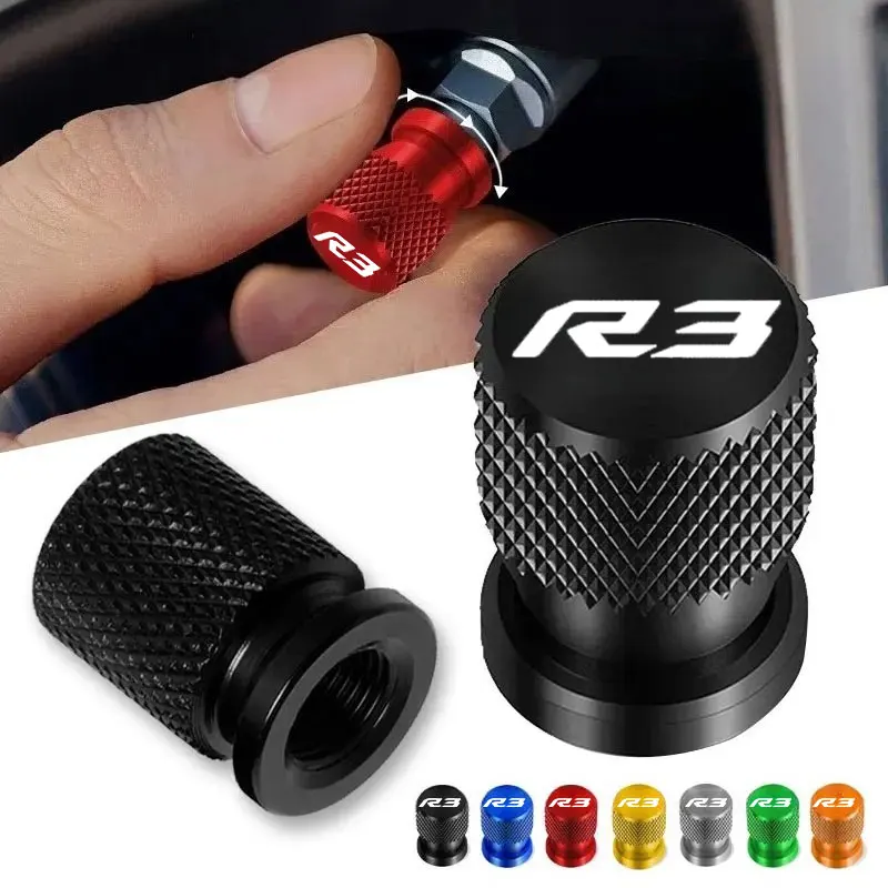

Motorcycle Accessorie Wheel Tire Valve Stem Caps CNC Airtight Covers For Yamaha YZFR3 YZF R3 YZF-R3 2015 2016 2025 2018-2026