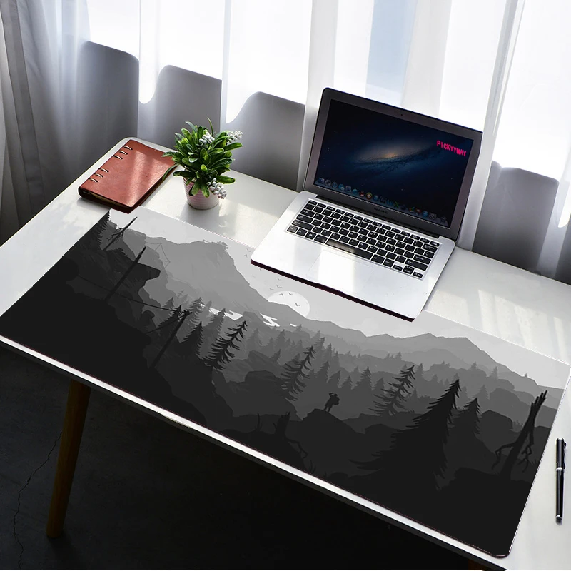 Floresta profunda firewatch portátil gamer mousepad gaming mouse pad grande tapete bloqueio borda teclado 70x30cm tapete de mesa para csgo lol dota