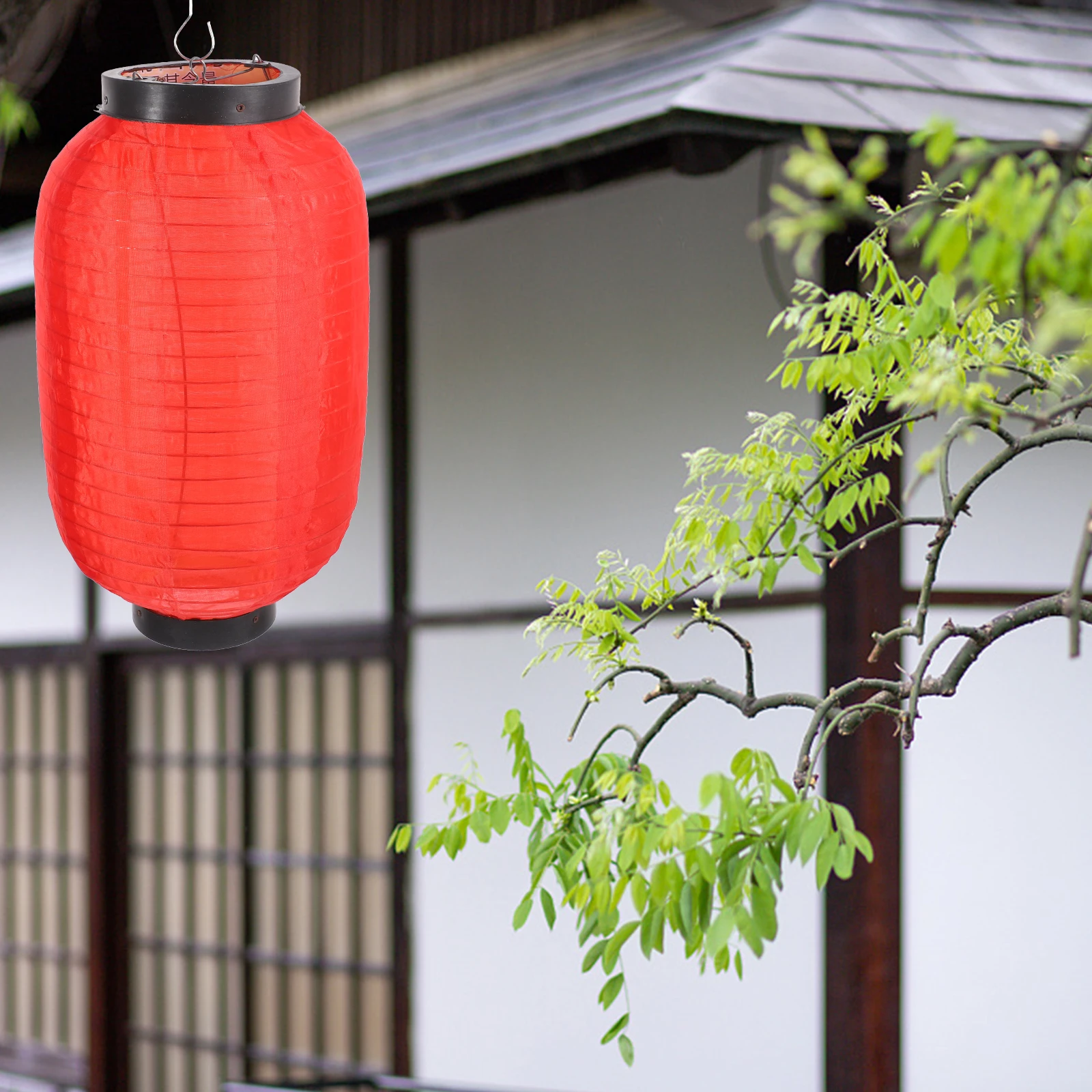 

4pcs Japanese Style Waterproof Foldable Silk Lanterns 8 Inch Beige for Restaurant Pub BBQ Party Outdoor Decoration