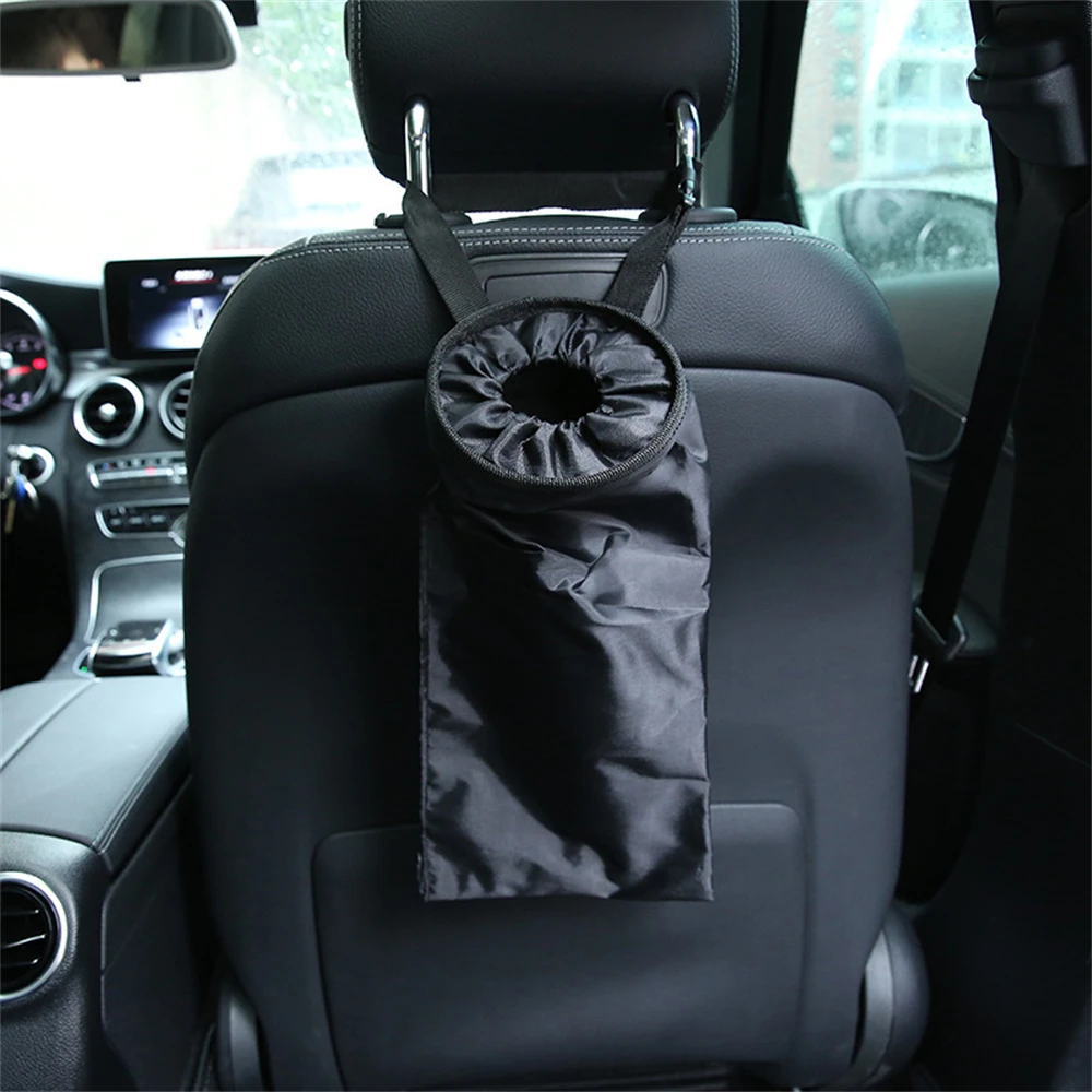 Universal Car Back Seat Storage Bag Organizer Trunk Elastic Tissue Box Hanging Trash Bag Food Drink Holder Car Accessories