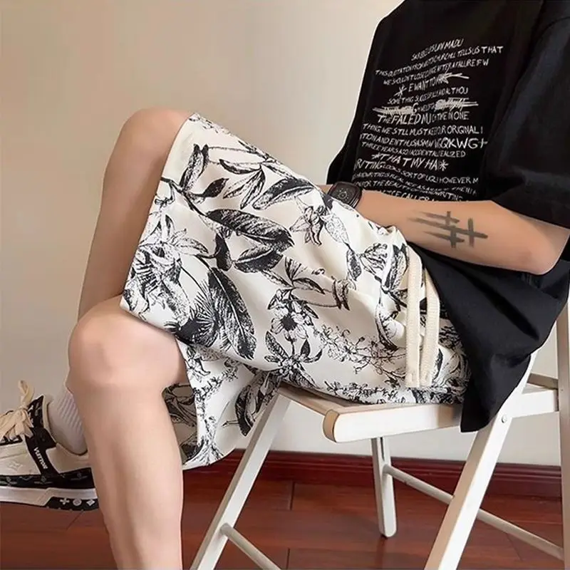 

Men's Casual Drawstring Lounge Shorts Soft Fabric Loose Fit Streetwear Style Daily Wear Summer Essential