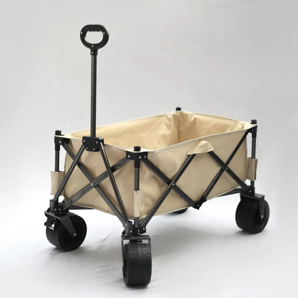 Space Saving Foldable Compact Camping Wagon Multi Purpose Hand Trolley For Outdoor Picnic Street Vending Hauling