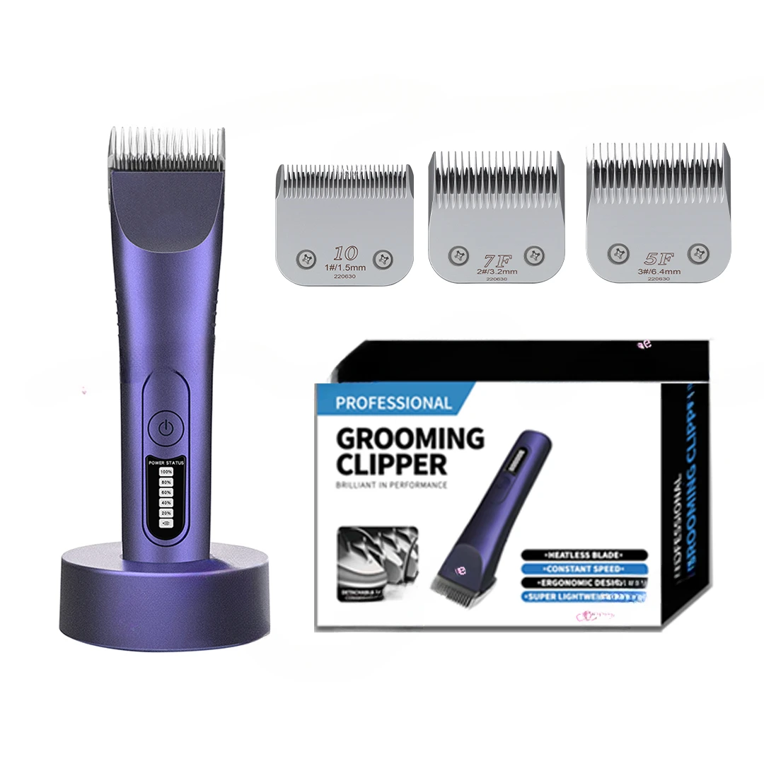 Pet Salon Dog Shaver OEM Professional Dog Grooming Clipper with 4 Super Sharp Titanium Steel Blades Pet Hair Clipper