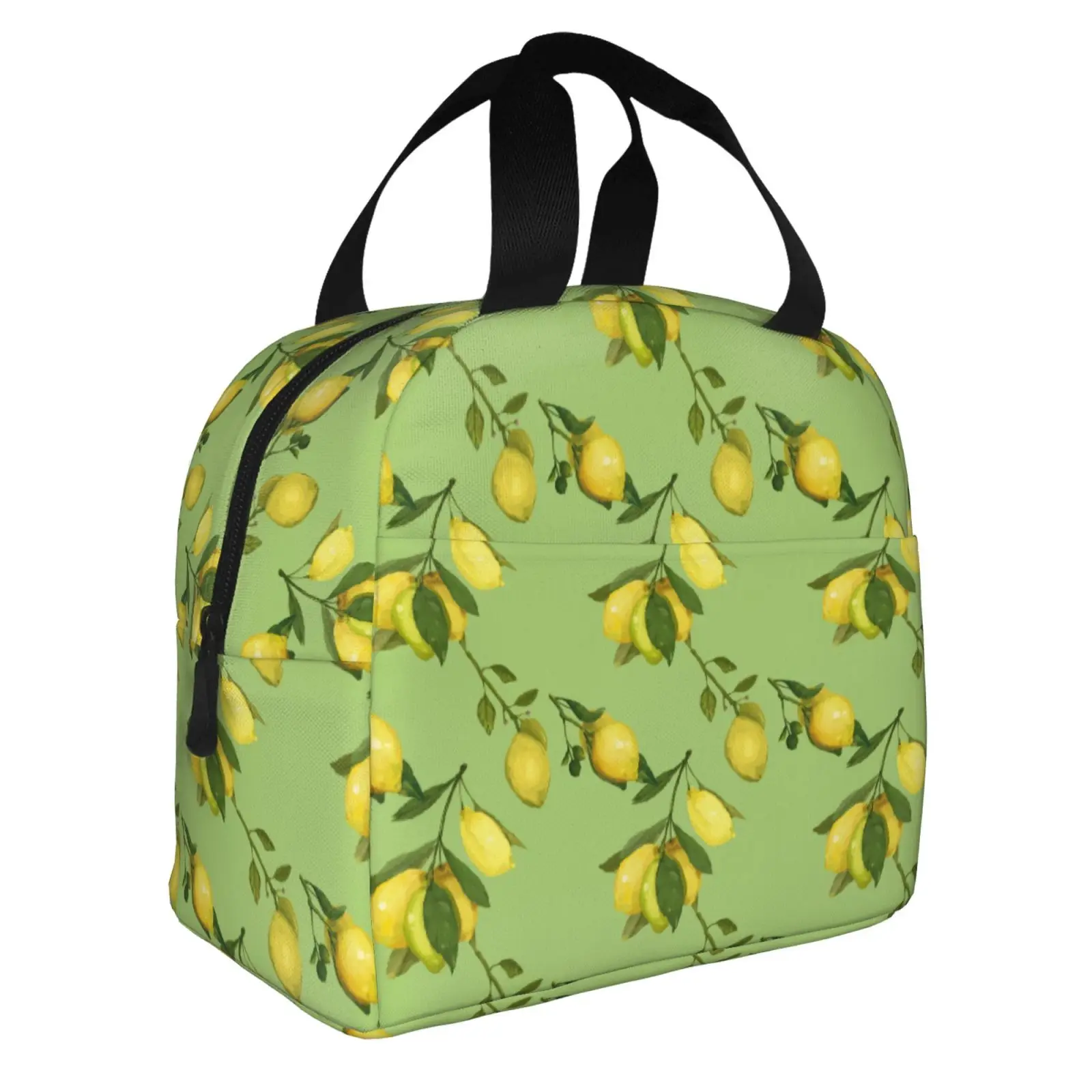 

Custom Summer Fruit Lemon Lunch Bag Waterproof Cooler Thermal Insulated Lunch Box For Women Food Tote Bags