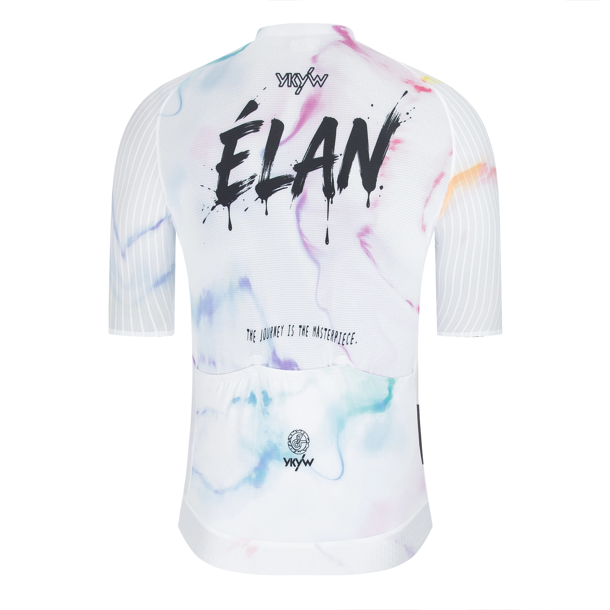 YKYWBIKE Herren Radtrikot Aerodynamisches Kurzarm-Shirt für Sommer-Rennradfahren Fahrradtrikot Kragenloses MTB-Bekleidung – Detail 4