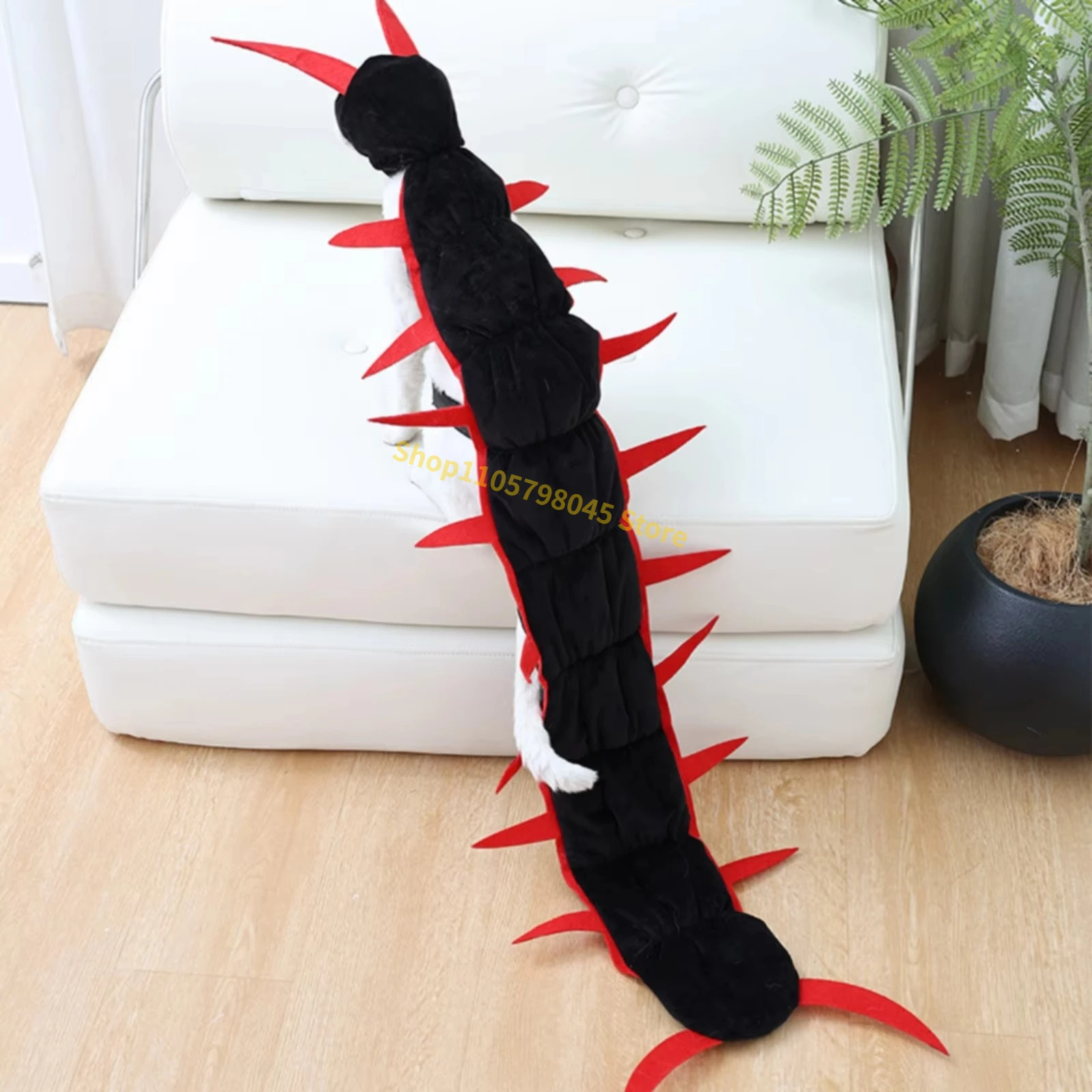 Halloween Centipede Cat Costume Funny Pet Transformation Outfit Soft Plush Kitten Dress Up Clothes for Cosplay Party Photo Props