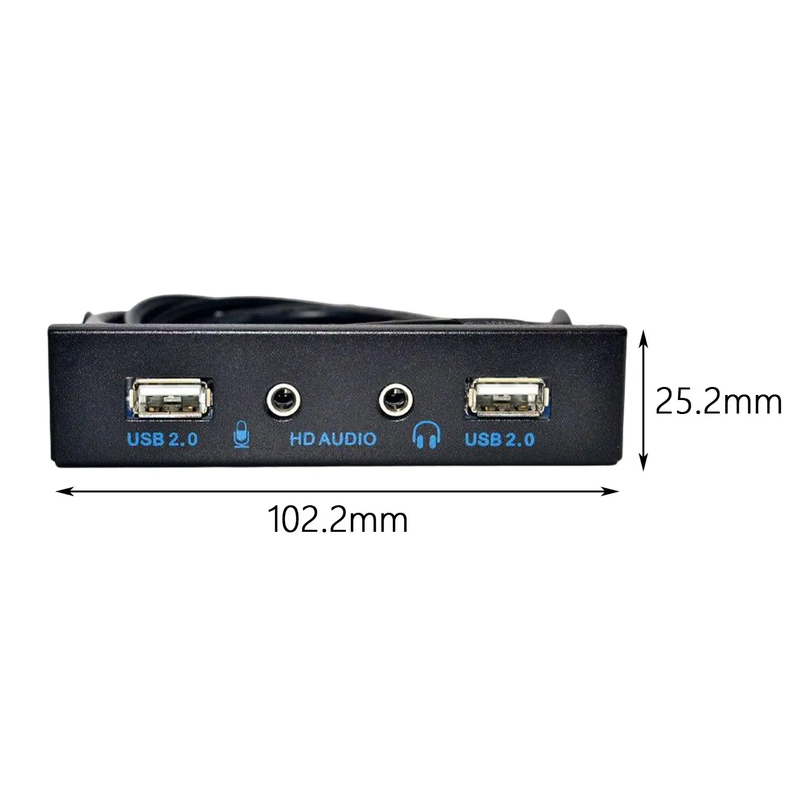 Panneau avant de répartiteur de concentrateur 9 broches vers USB 2.0, baie de disquettes PC, support rapide