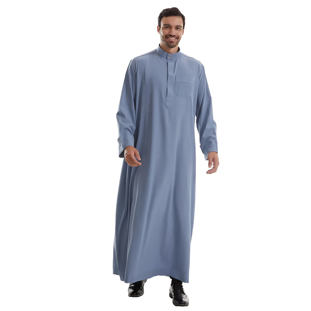 Muslim Men Clothing Islam Dress Fashion Caftan Black Thobe Saudi Arabia Kaftan Abaya Turkey Dubai Luxury Robe Pakistan Moroccan