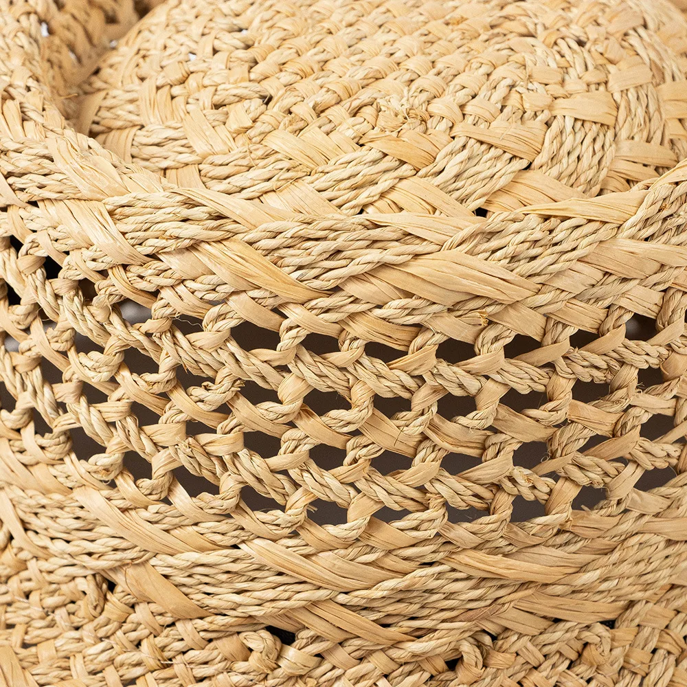 New Cloche Raffia Sun Hat for Women Summer Hat Designer Hollow Straw Hat Natural Handmade Bucket Hat Beach Hat Outdoor Party Hat