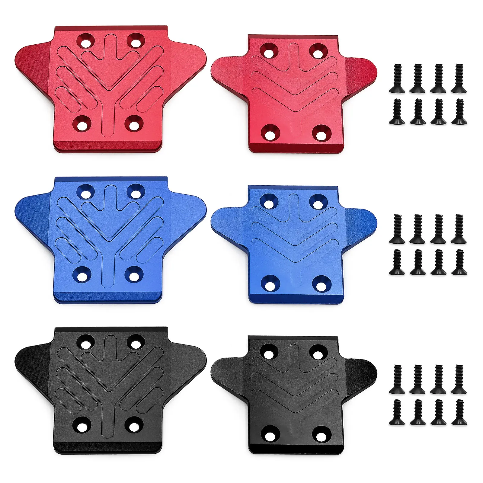 2pcs Aluminum Alloy Front & Rear Chassis Armor for ARRMA 1/8 KRATON 6S BLX RC Car Upgrade Parts Accessories