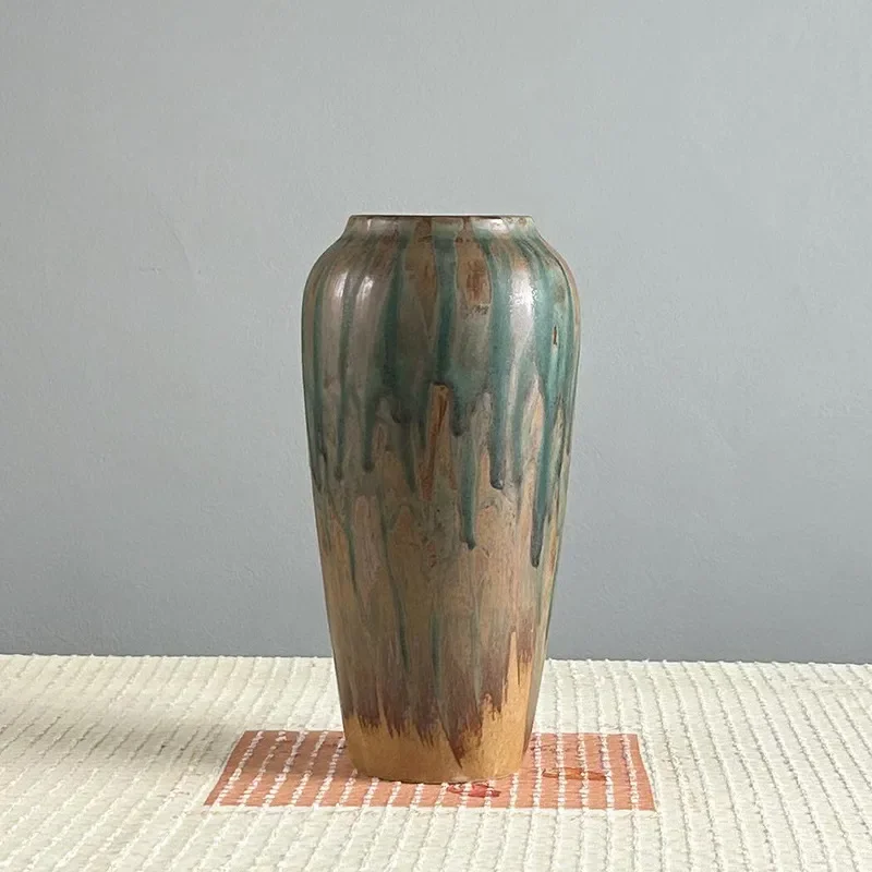 for Jingdezhen High Temperature Ceramic Vase Oil Painting Style Dried Fresh Flower Arrangement New Chinese Living Room Home