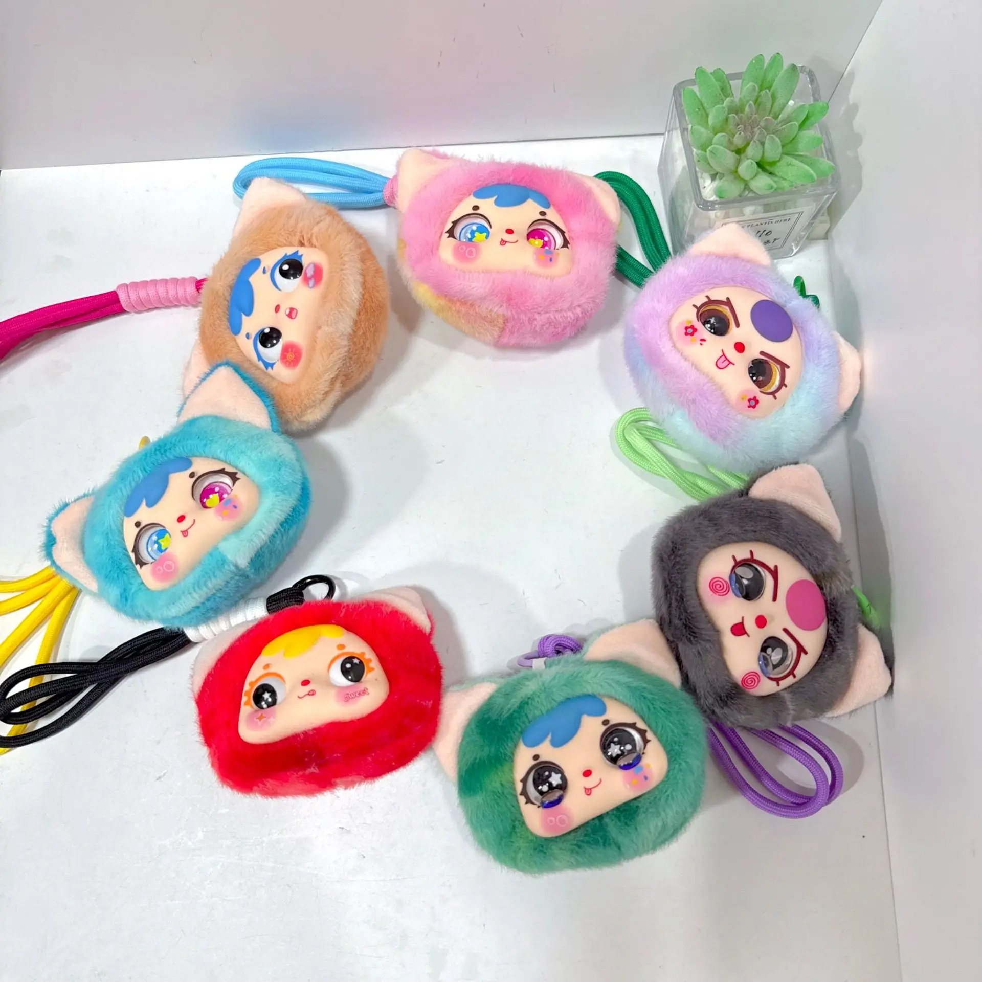 Schattige baby driejarige hanger vinyl pop knuffel pop tas hanger sleutelhanger pop sleutelhanger cinnamoroll pluche sleutelhanger cartoon