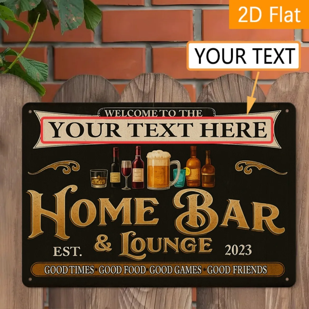 Personalisiertes, individuelles Vintage-Metallschild für Zuhause, Bar und Lounge, ideales Dekor (nur zur Dekoration)