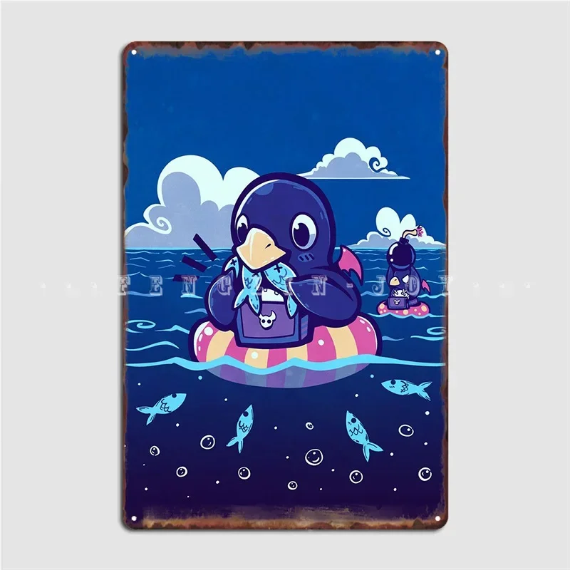 Summer Sardine Feast Metal Plaque Poster Club Kitchen Design Mural Painting Tin Sign Poster