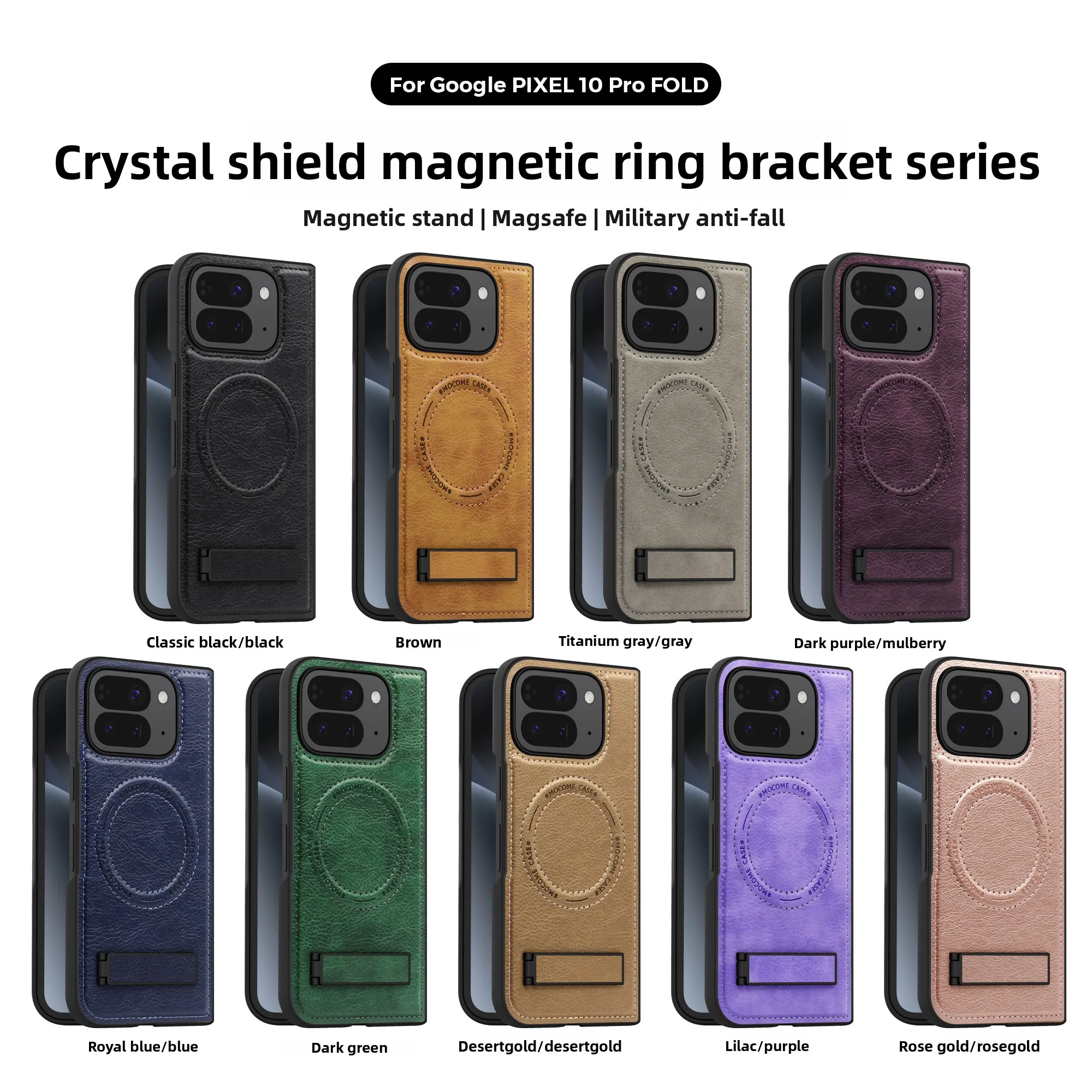 بطاقات مغناطيسية فاخرة للأعمال محفظة Solt قابلة للطي لهاتف Google Pixel 10 Pro Xl 9A 9 8 8A 7A مسنده غير مرئي لغطاء Magsafe #5