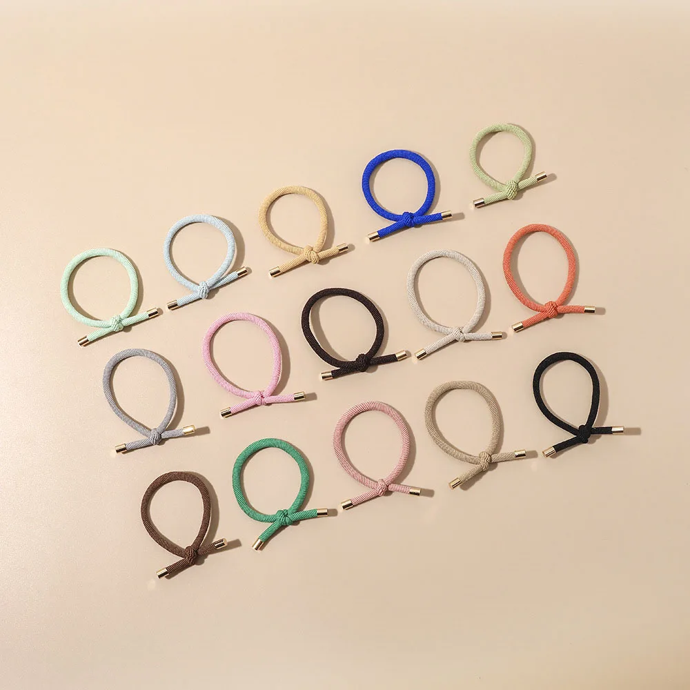 10PCS/Lot Women Trendy Elastic Hair Rubber Bands Girls Hair Bands Hair Scrunchies Gold Plated Hair Accessories Hair Tie Holder