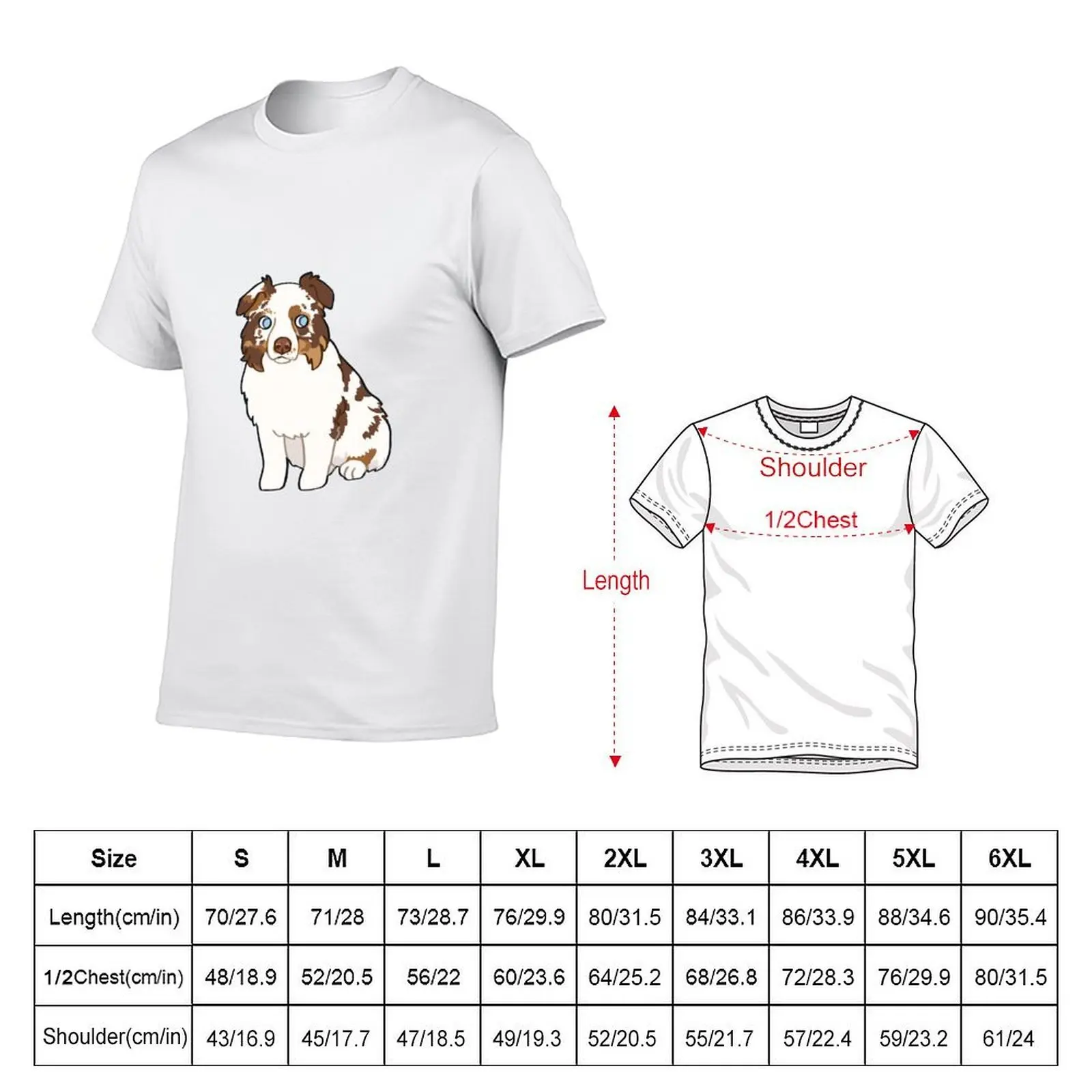 Red Merle Australian Shepherd / red Merle Aussie T-Shirt for a boy vintage t shirts T-shirts for men cotton