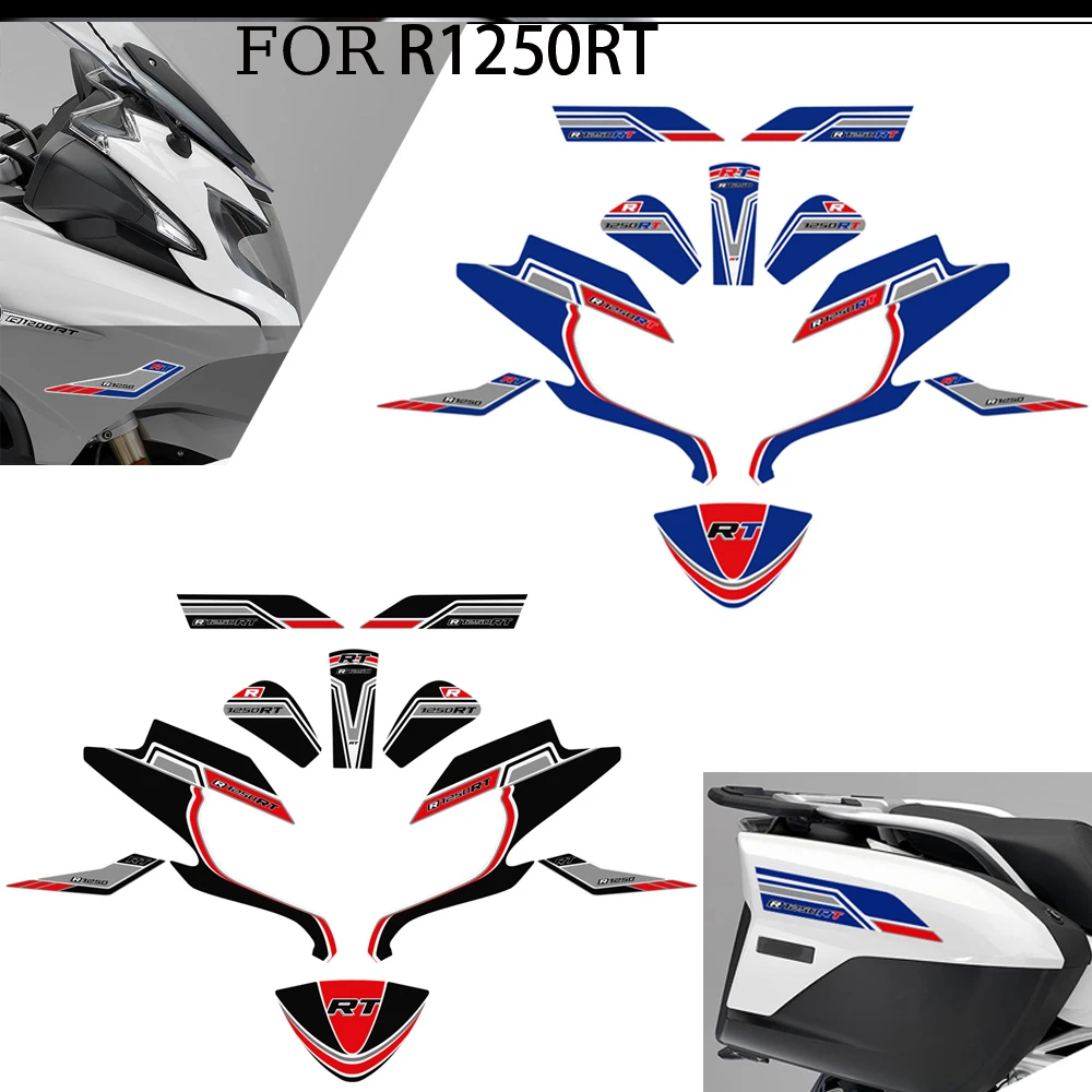 For BMW R1250RT R1250 RT R 1250 Tail Panniers Luggage Case Trunk Tank Pad Fairing Fender windshield Set PVC Sticker Protector