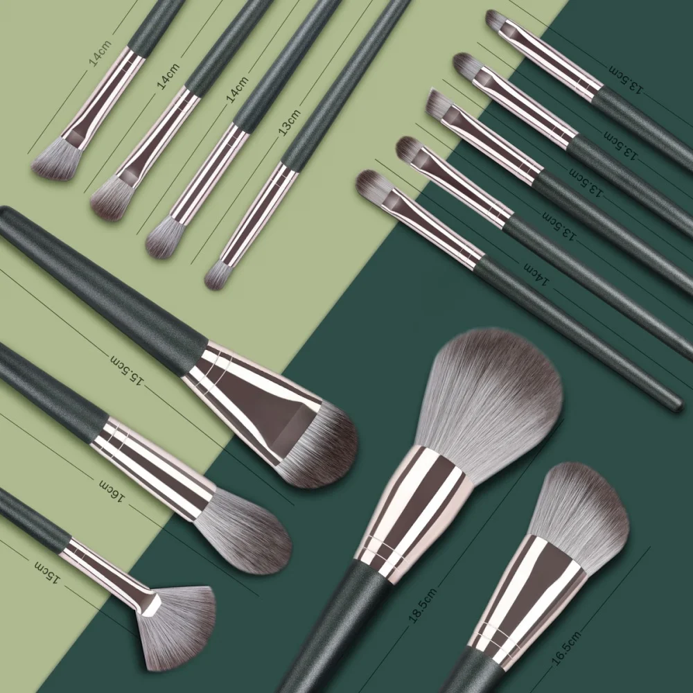 10-14 pçs pincéis de maquiagem, pincéis de maquiagem macios conjunto sombra de olho fundação blush pó corretivos cosméticos femininos ferramentas de beleza