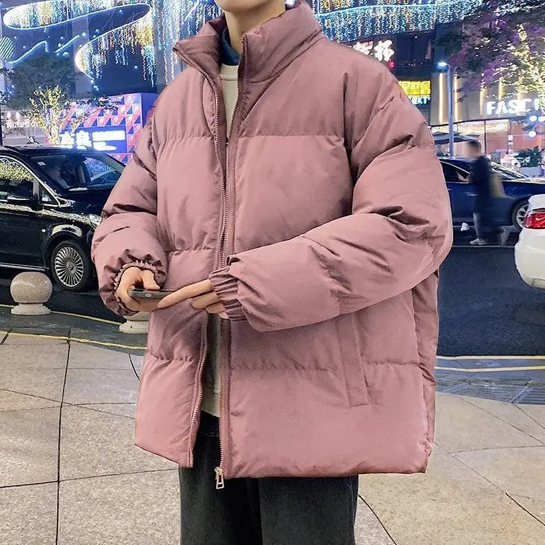 ملابس خارجية شتوية للرجال من القطن من Jaet ملابس خارجية عصرية فضفاضة بياقة واقفة مبطنة بالخبز الدافئ Jaet لون نقي #3