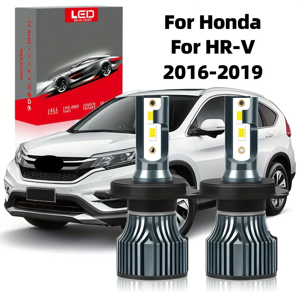 Fit For Honda HR-V (2016-2019) High Low Beam All In One Car Light 6000K White, Bright 3570 CSP Chip Small Size, 2pcs Bulbs