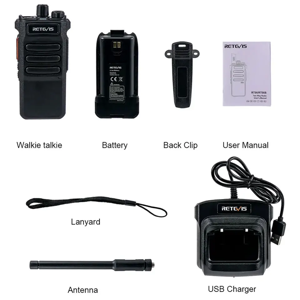 Retevis RT86 10W Walkie Talkie ยาววิทยุสื่อสาร Walkie-talkie Professional Communicator วิทยุยาว