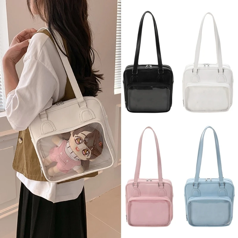 Harajuku Shoulder Bags for Women Large Capacity  Handbags Student Uniform Bags Zipper School Book Bag