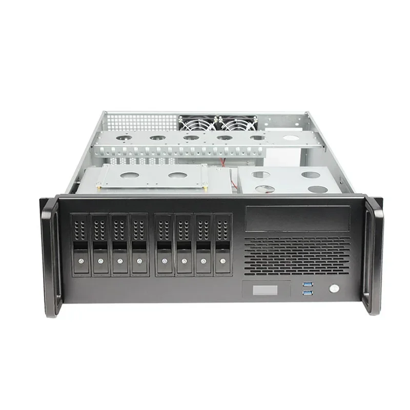 4U Server Chassis, 8 Hot Swap Hard Disk Bits, ATX Large Motherboard Horizontal Industrial Computer With Temperature Display