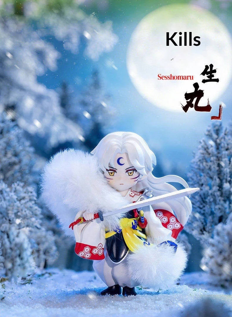 Original POPMART Inuyasha Warring States Journey Blind Box PVC Anime Actionfigur Sesshomaru Sammlerstück Desktop-Dekoration Geschenk – Detail 6