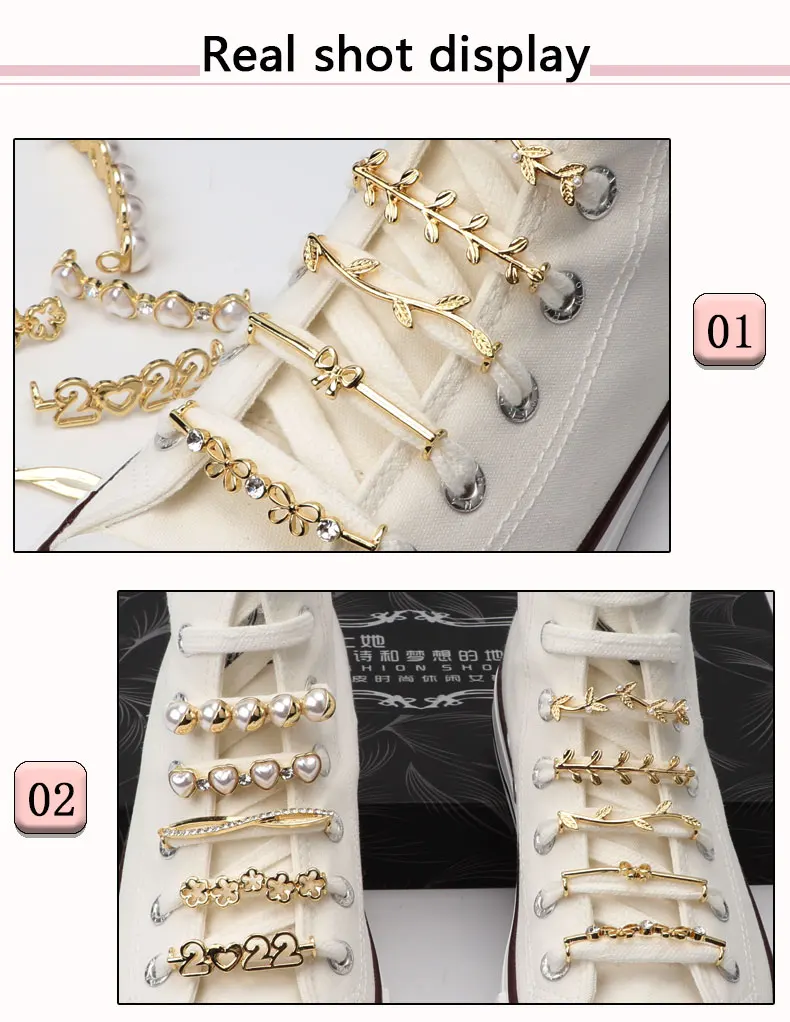 Schnürsenkel-Clips, Dekoration, Schnürsenkelschnalle, Schuhe, Charm, Turnschuhe, Perle, glänzende Strass-Steine, für Damen und Mädchen, Schnürsenkel, dekorativ, 1 Stück – Detail 13