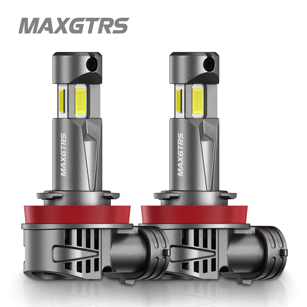 MAXGTRS 24000LM H7 H8 LED Canbus Error Free Lights Bulb with Fan H11 MINI 3 Sides Lighting Headlight Headlamp 12V 6500K White
