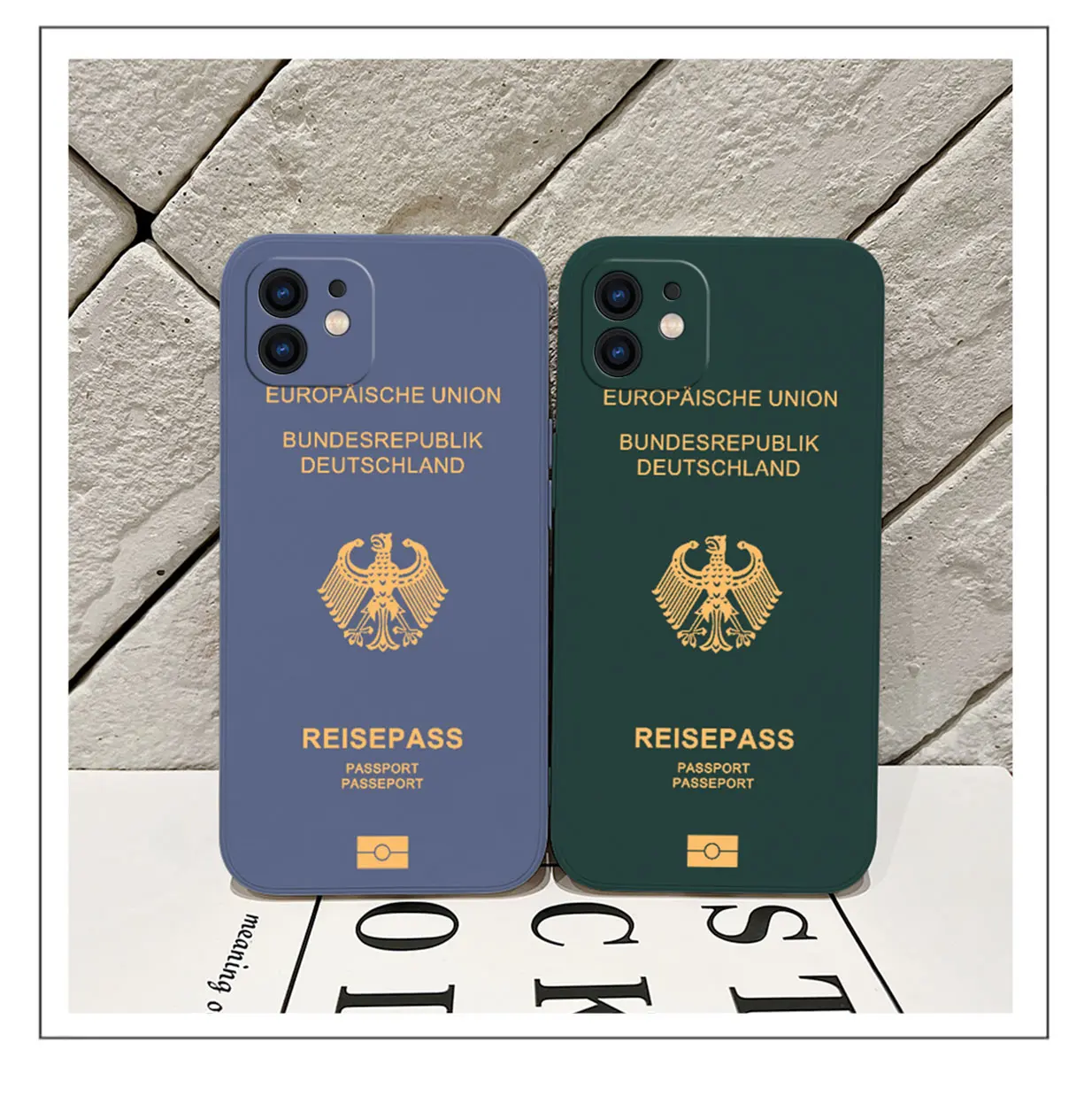 Germany Passport Cover Phone Case For iPhone 15 14 13 12 11 Pro Max Mini X XR XSMAX SE 8 7 6S Plus Soft Liquid Silicone Cover