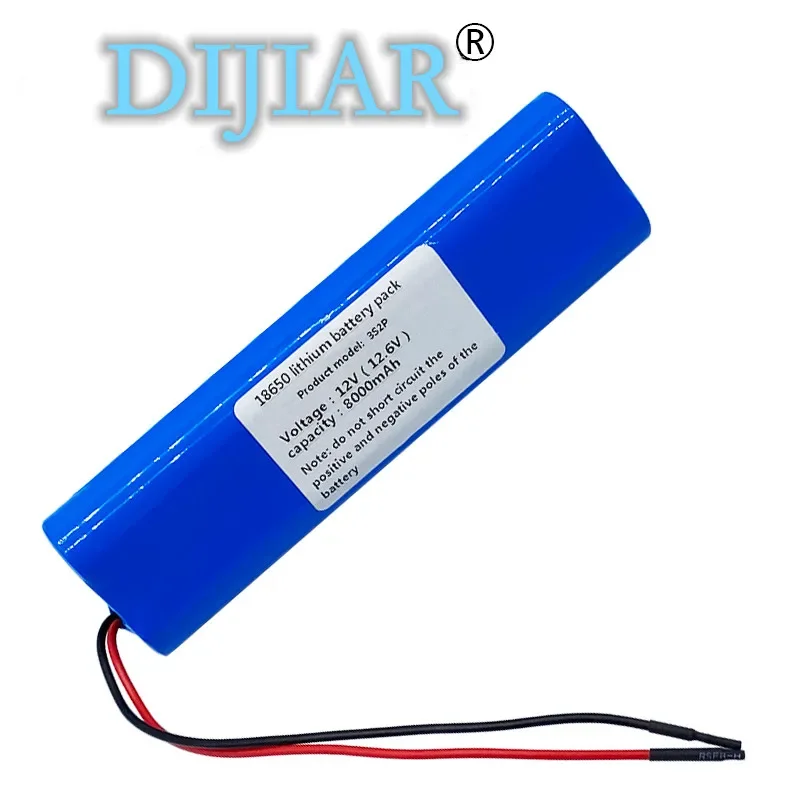 12V Battery 8000mAh 3S2P 12.6V 11.1V KLUOSI 18650 Lithium-ion Battery Pack with 5A BMS for Backup Power Ups CCTV Camerar