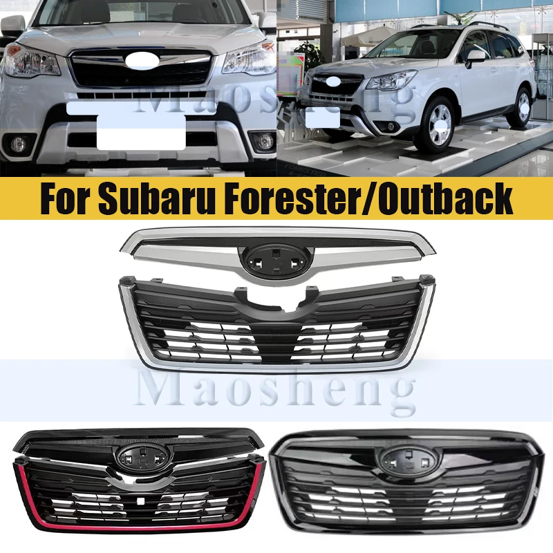 

1Set Front Bumper Grill Mask For Subaru Forester 2019/Outback 2013-2021 Radiator Chrome Grille Medium Racing Grills Auto Grille