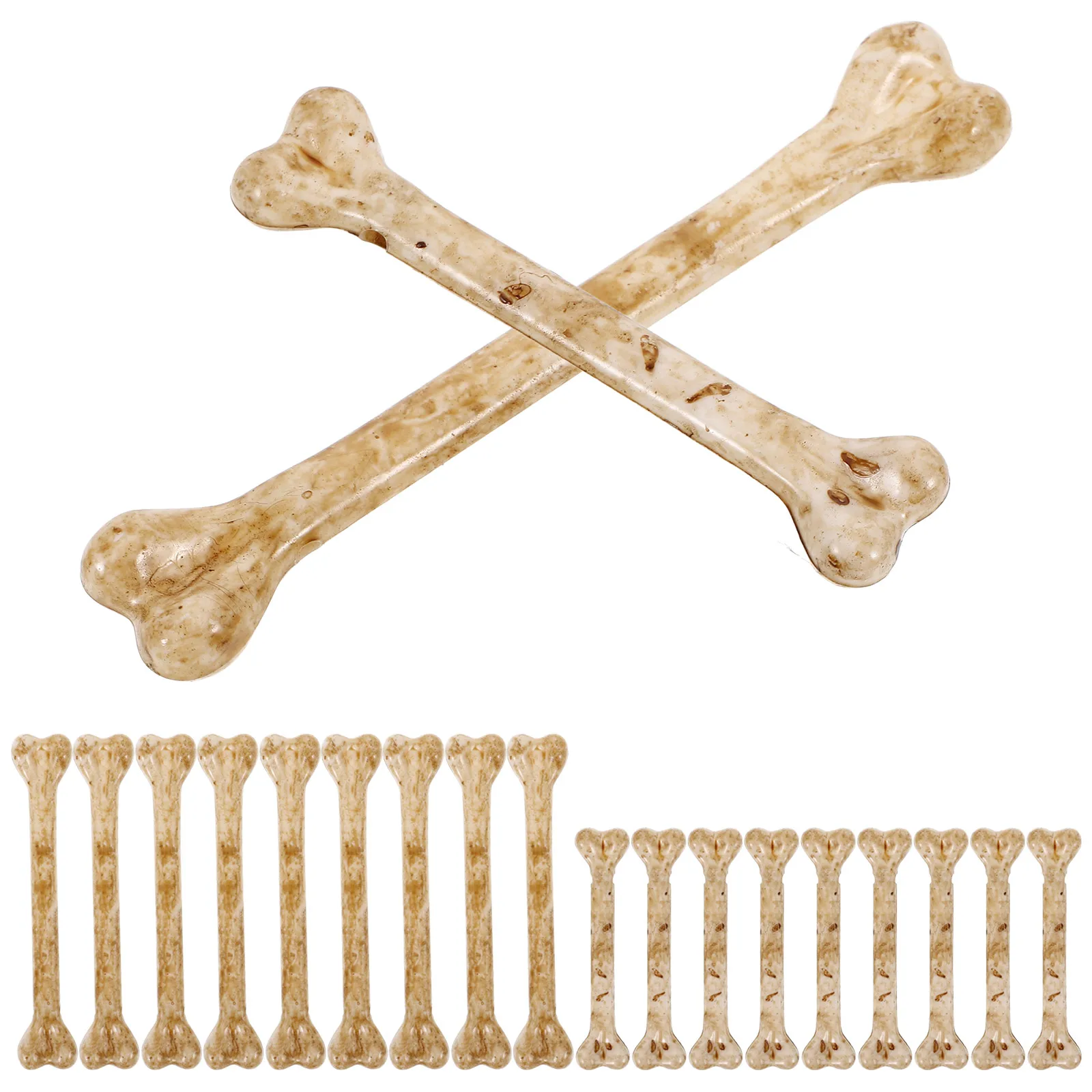 

20pcs Simulated Decorations DIY Fake Bones Charms Prop Halloween Bone Decor Plastic Bone Props Small Large