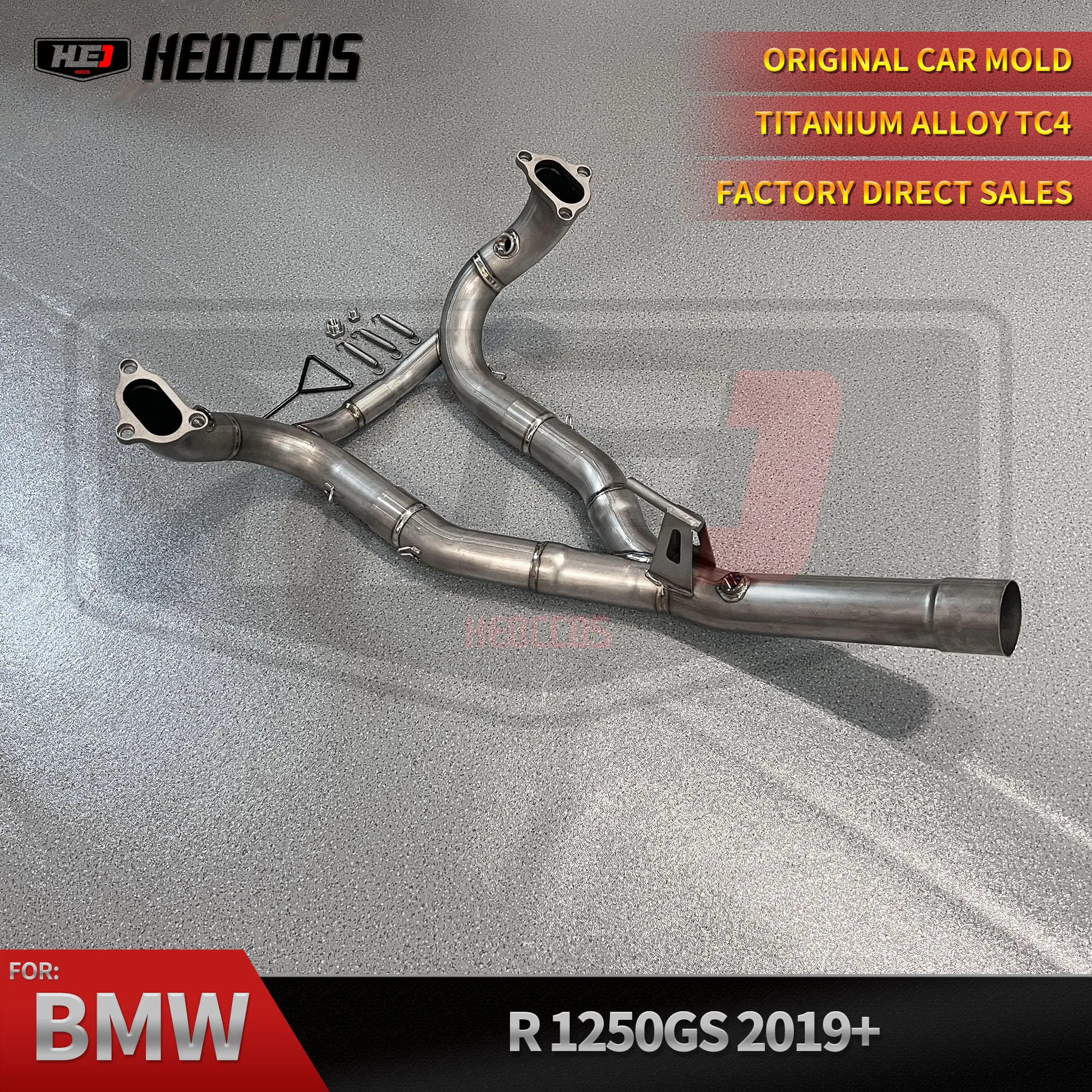 HEO Motorcycle Exhaust Pipe Titanium Alloy Exhaust Muffler Pipe Motorcycle Catback for BMW 1250GS 2019 OEM Valves